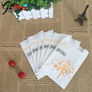 hot sale good quality grease proof white kraft packing french fries paper bag