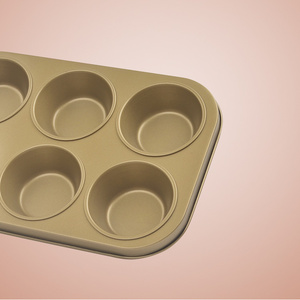 BAKEST di piccola dimensione 6 fori <span class=keywords><strong>oro</strong></span> antiaderente torta della vaschetta di cottura - Product Image 5