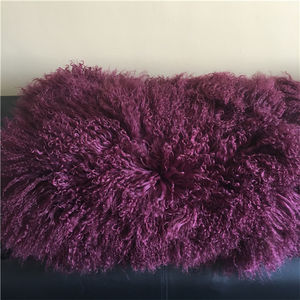 Piel de Oveja Rizada, Pelo Largo y Suave, 100% Natural Teñida, 60x120cm, Pieles de <span class=keywords><strong>Cabra</strong></span> <span class=keywords><strong>Tibetana</strong></span> para Tapicería Automotriz y Confección de Prendas - Product Image 3