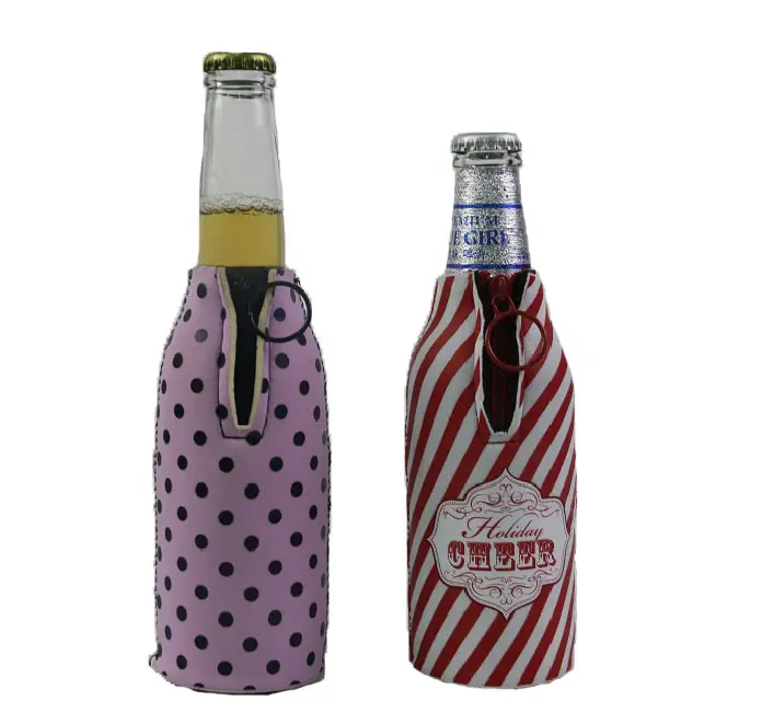 fordable waterproof Neoprene zipper beer bottle cooler bag