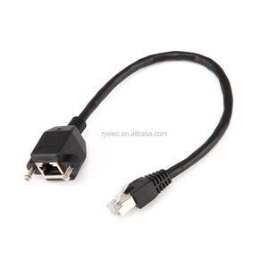 RY Cat5e Blindé RJ45 Mâle Femelle prise Ethernet Réseau Vis Montage sur Panneau Extension RJ45 Pigtail Câble 20cm - Product Image 3