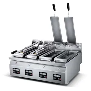 Máquina para hacer productos de granos, parrilla automática para bolas de masa hervida, máquina para freír Gyoza, Siomai Siumai, pegatina para ollas, máquina para asar fritos