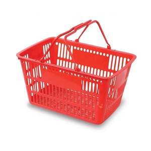 Al por mayor rojo <span class=keywords><strong>mano</strong></span> llevar Meta cosmética pequeña cesta de compras - Product Image 3