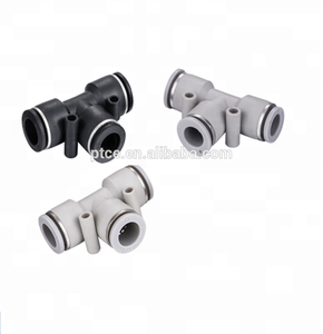 Liên Minh 3 cách TEE loại khí nén Air hose phù hợp nhanh chóng phát hành ống nối bằng Đoàn t Shape nhựa nam chạy TEE phụ kiện - Product Image 4