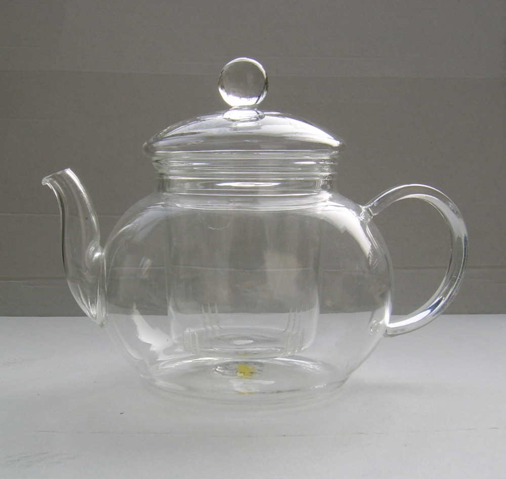 Wholesale heat resistant glass teapot borosilicate glass teapot with infuser