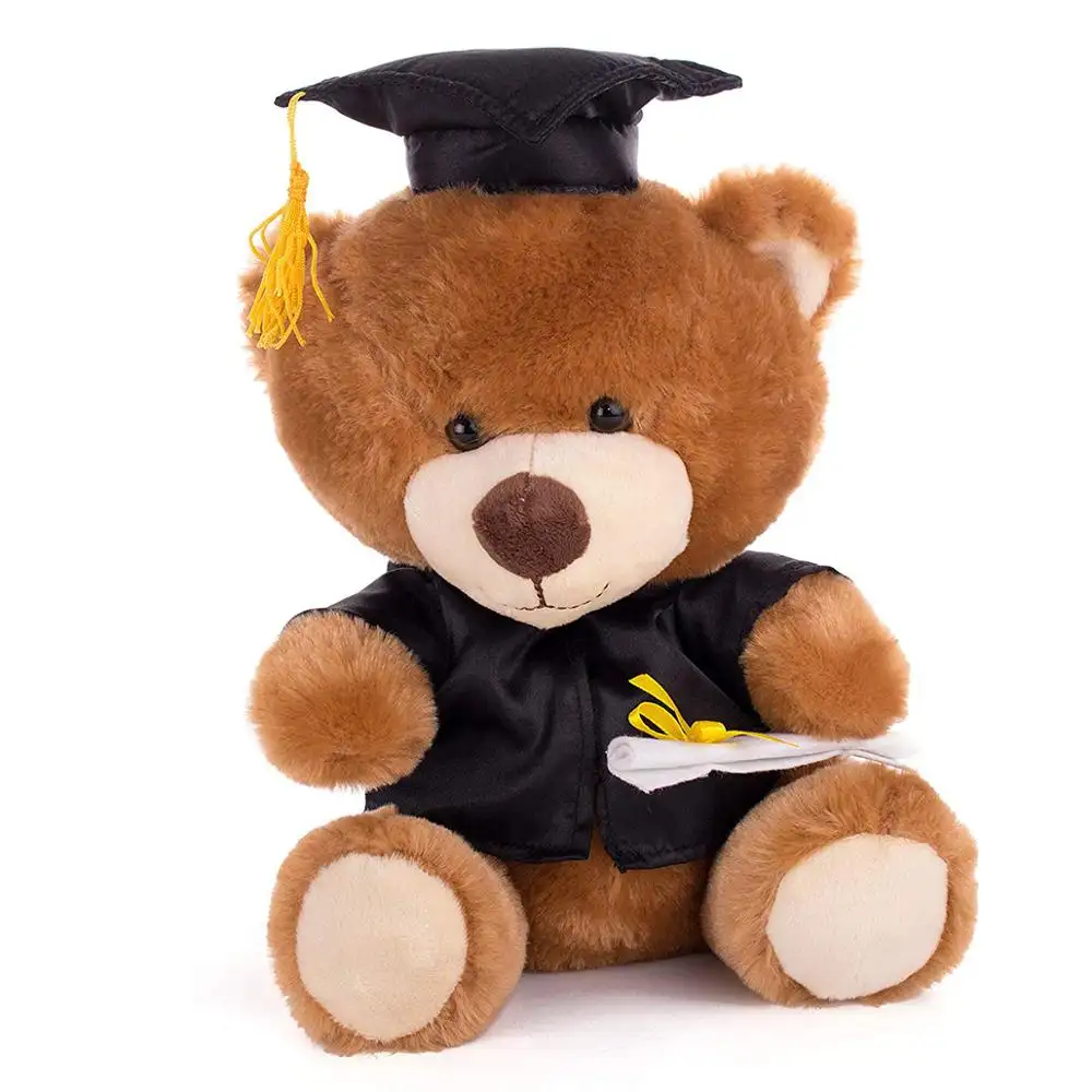 Stuffed Animal Black Cap And Gift Card Holder Plush Graduation Bear