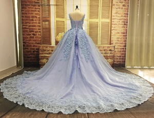 Robe de mariée <span class=keywords><strong>bleu</strong></span> glacé, Photo réelle sur mesure, de haute qualité, luxe, - Product Image 2
