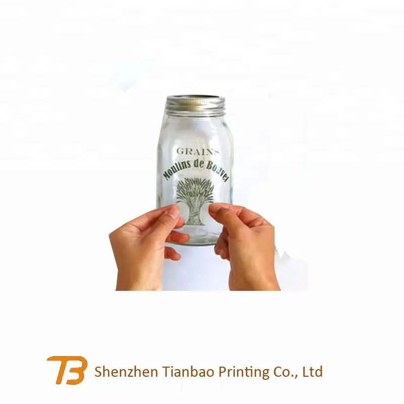 Прозрачная ПВХ пластиковая виниловая этикетка наклейки питьевая стеклянная бутылка наклейка печать