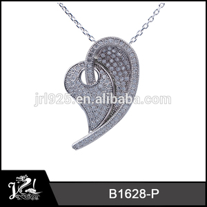 2014 nueva joyería de diseño de moda colgantes de corazón, apartamento corazón colgante de plata - Product Image 1