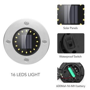 16 LED IP65 Waterproof <strong>Solar</strong> Powered Underground <strong>Lights</strong> Outdoor <strong>Solar</strong> <strong>Ground</strong> <strong>Lights</strong> for Lawn Pathway Garden - Product Image 2