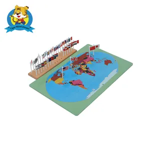 Factory directly support Tiger Montessori Material Geography Flags of the World for kids