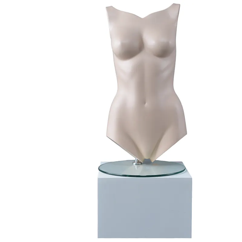 Cheap life size modern shop fiberglass sex big breast torso upper plastic hollow half body mannequin body women for sale