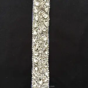 2018 zarte handgemachte Schärpe Gürtel Kristall auf Borten Kette 1 Zoll Breite nähen