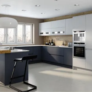 现代家居家具定制厨房橱柜带防潮板光滑成品厨房橱柜白色