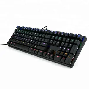 2024 High-End 7 Farben-Mix Regenbogenlicht 108 Tasten quadratische Tastenblätter gaming mechanische Tastatur MKSJ-1505-1