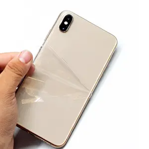 Custom mobile phone full back body cover clear sticky back plastic adhesive film protector for iphone x xr xs max TPU back film