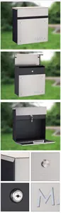 Mail Box Apartment Waterproof Post Box Customized Wall Mounted Letter Box Stainless Steel Modern Metal Mail Box