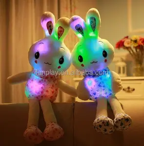 HI CE creative plush rabbit with colorful LED light,LED stuffed plush toy for birthday part Valentine's gift