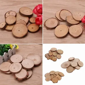 Rustic Natural Round Wood Pine Tree Slices For  Wedding Centerpiece Craft