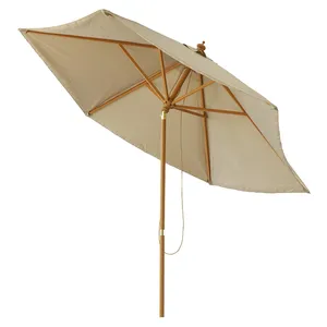 Деревянный пляжный зонт для использования на открытом воздухе