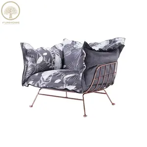 Fabric Upholstery Double Sided Sofa Steel Frame Sofa Single