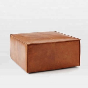 Pochette en cuir véritable pour salon, coussin de sol bas, canapé repose-pieds vintage, <span class=keywords><strong>table</strong></span> <span class=keywords><strong>basse</strong></span> carrée, vente en gros, - Product Image 3