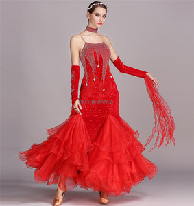 पेशेवर Rhinestones प्रतियोगिता पहनने सेक्सी बॉलरूम नृत्य पोशाक - Product Image 3