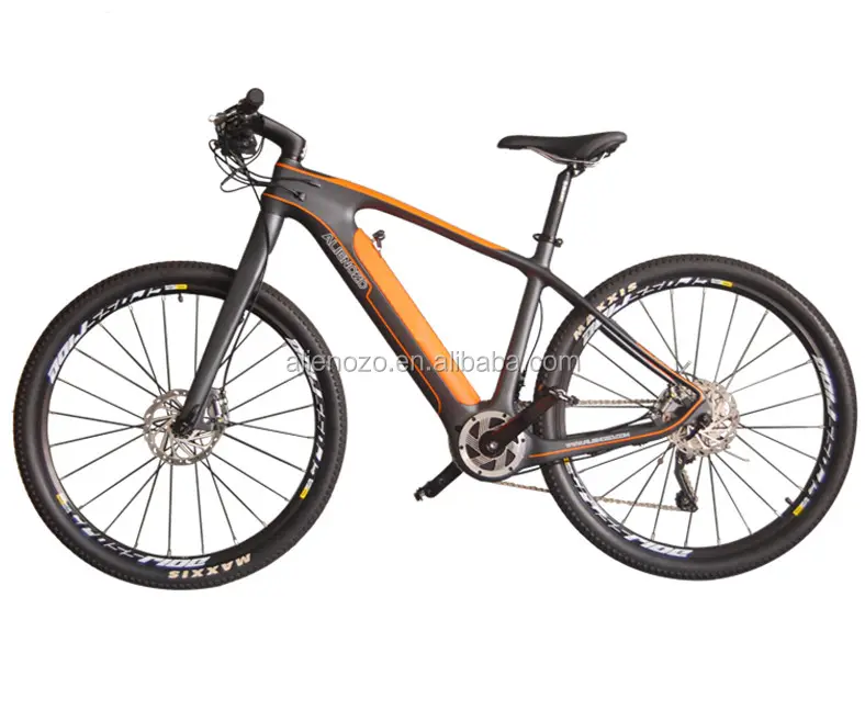 2022 quadro de fibra de carbono alienozo, 500w 36v motor médio bicicleta elétrica mountain bike/bicicleta elétrica 2017, ce en15194