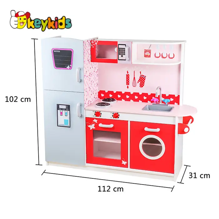 Best Sale Children Big Wooden Play Kitchen Set With Accessories W10C037A