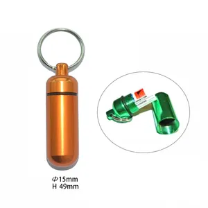 15*49mm incisione Laser portatile keychain titolare pillola