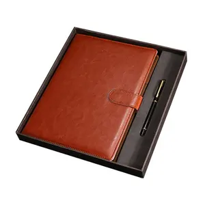 Hot Trend Customized Orange Pu Leather Cover A5 Gift Notebooks for School