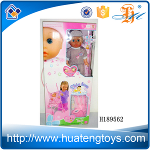 caliente venta al por mayor niños respetuosos del medio ambiente de juguete de plástico 14 " fun cochecitos con baby doll - Product Image 1