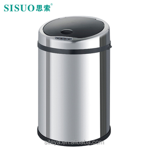 Cubo <span class=keywords><strong>de</strong></span> <span class=keywords><strong>basura</strong></span> con sensor <span class=keywords><strong>de</strong></span> acero inoxidable, supermoderno, 9 galones - Product Image 3