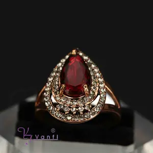 2021 New Fashion Vintage Style Ruby Imitation Antique Turkish Crystal Wedding Gift Unique Bridal Jewelry Set For Ladies