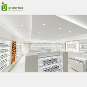 Arredamento per Negozio di Farmacia, Design Moderno ed Elegante con Bancone in Legno <span class=keywords><strong>Bianco</strong></span> e Base in MDF - Product Image 4