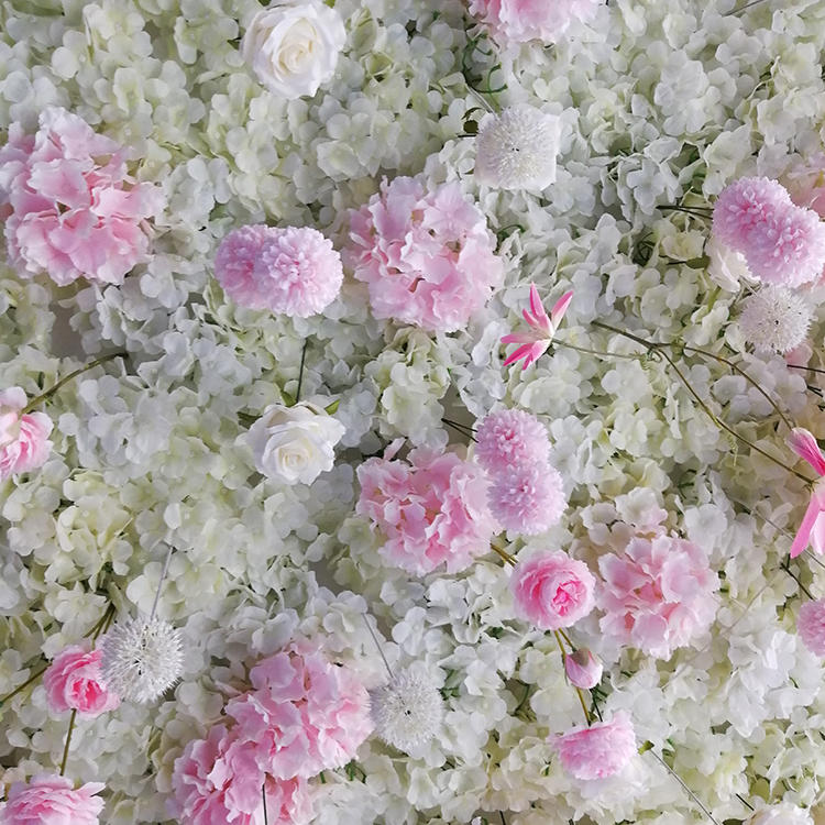 Personalizado fiesta <span class=keywords><strong>Baby</strong></span> <span class=keywords><strong>Shower</strong></span> tela Artificial boda Roll Up flor pared Rosa telón de fondo