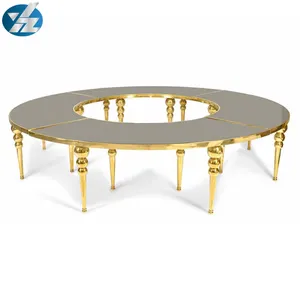 Moon Wedding Eettafel Rvs Half Ronde Banket Woonkamer Meubels Salontafel Model Meubels Wit En Zilver