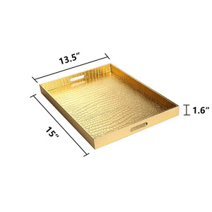 Bộ Khay Da Cá Sấu Và Rồng Thời Trang Cao Cấp, Màu Vàng, Khay Phục Vụ - Product Image 3