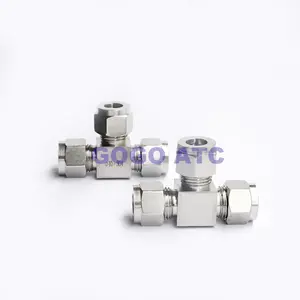 Quick coupler O.D 3 mm hard tube stainless steel 304 three way T type connectetric industrail framing pipe connectors