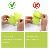 Promotion Fournitures scolaires et de bureau Bloc-notes auto-adhésif coloré et notes autocollantes en forme 3x3 100 feuilles