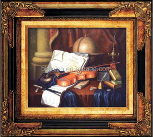 Dipinto a Olio Antico <span class=keywords><strong>su</strong></span> <span class=keywords><strong>Tela</strong></span>, Soggetto Strumentale Lussuoso, Decorazione Murale, Stampa Colorata Incorniciata - Product Image 1