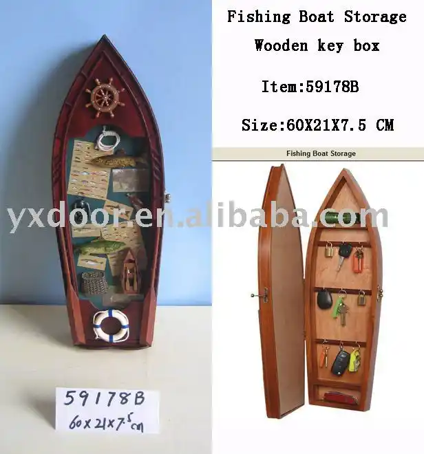 Nautical wooden key box/ wooden key