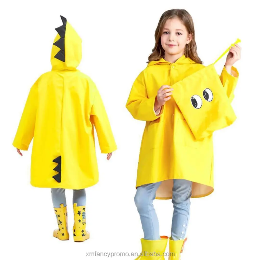 kids rain suit one piece waterproof nylon raincoat With Hooded + Bag Sets For Little Boys Girls