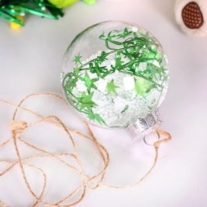 <span class=keywords><strong>Boule</strong></span> <span class=keywords><strong>de</strong></span> verre pare-balles, 50 pièces, ornements transparents <span class=keywords><strong>de</strong></span> noël, objets artisanaux remplis <span class=keywords><strong>de</strong></span> neige artificielles et <span class=keywords><strong>de</strong></span> l'herbe - Product Image 4