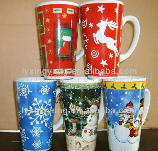 Natal copo de presente, caneca de cerâmica, crianças taças,