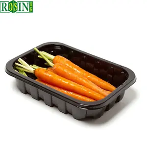 Disposable food tray packaging PP supermarket packaging pp black tray