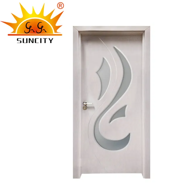 מפעל זול דירה PVC פנים דלת עץ סומק הפנימי דלת עיצוב PVC דלתות לחדר שינה