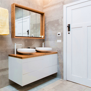 Meuble de <span class=keywords><strong>salle</strong></span> de <span class=keywords><strong>bain</strong></span> moderne en <span class=keywords><strong>bois</strong></span> massif <span class=keywords><strong>noir</strong></span> avec miroir, meilleure vente à Foshan - Product Image 3