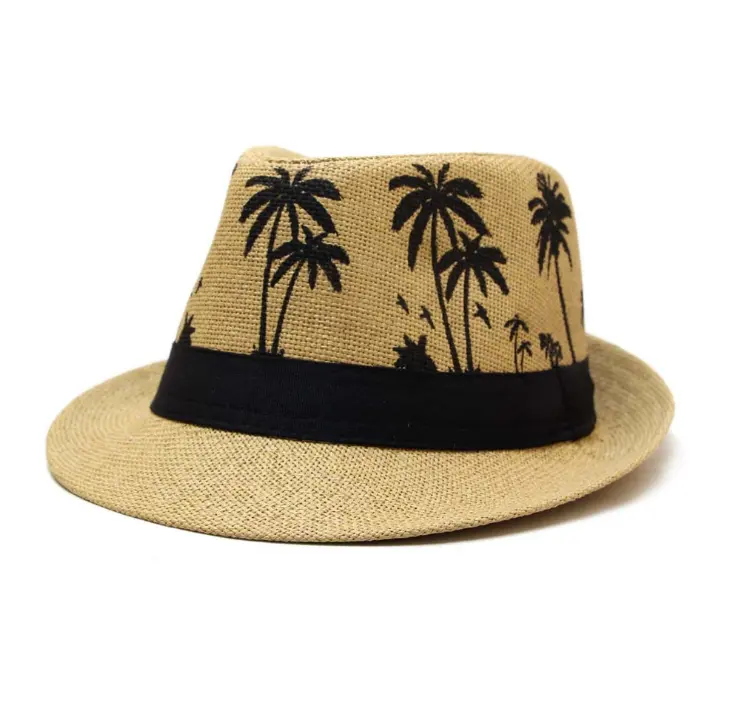 Custom Outdoor Bescherming Zomerzon Strohoed Hoge Kwaliteit Mannen Papier Fedora Hoed