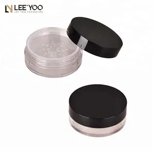 Empty Jar Cylinder Empty Loose Power Jar With Sifter Round Loose Powder Container Plastic Cosmetics Packaging Case